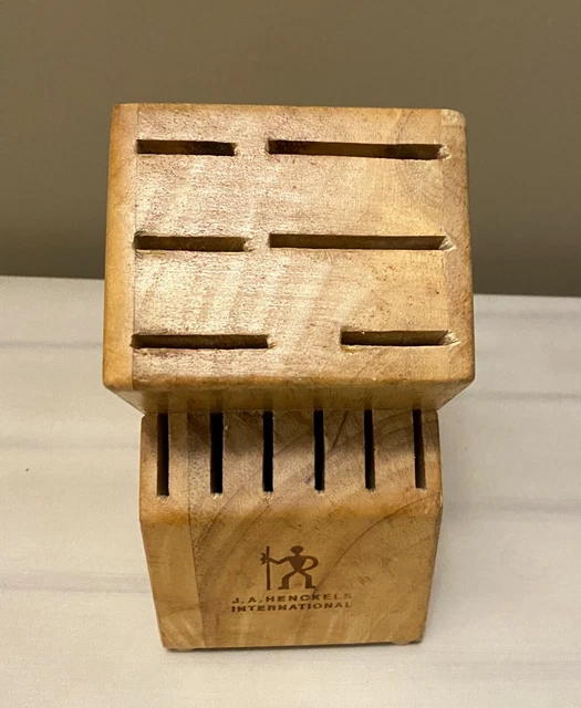 JA Henckels International Logotipo 12 ranuras cuchillo de madera de abedul bloque Usado en excelente condición