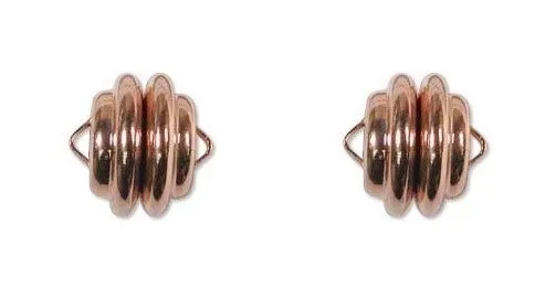 2 sets COPPER MAGNETIC CLASPS Mag-Lok ~ Super Strong 10mm x 10mm with Loop