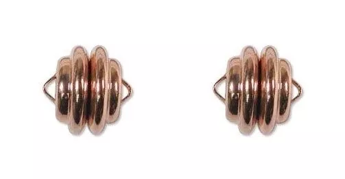 2 sets COPPER MAGNETIC CLASPS Mag-Lok ~ Super Strong 10mm x 10mm with Loop