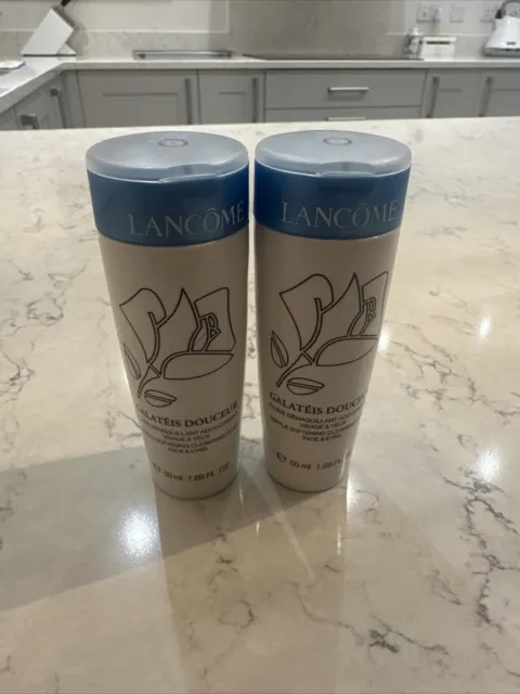 LANCOME GALATEIS DOUCEUR face & Eyes Cleansing Fluid 50ml X2