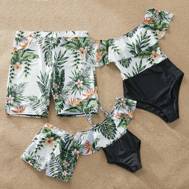 Family Swimsuits Mother Daughter Matching Swimwear Father Son Shorts Bath Suits