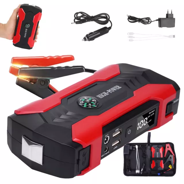 28000mAh KFZ Auto Starthilfe Car Jump Starter 800A Ladegerät Booster Powerbank