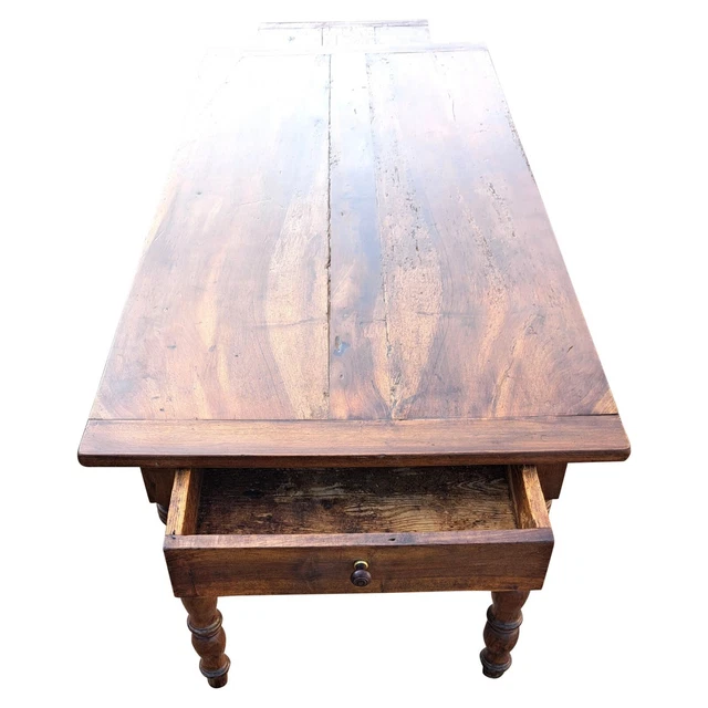 Table de ferme en chêne massif – 160 x 75 cm - Ameublement