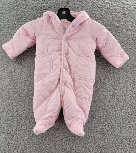 Polo Ralph Lauren Hooded Barn Bunting Baby Girls' 3M Pink Quilted Long Sleeve~