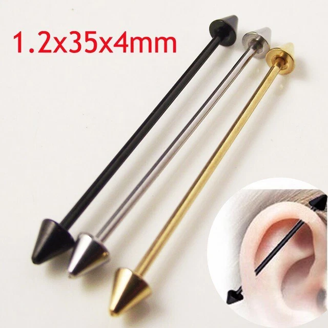 Stainless Steel Spike Arrow Industrial Barbell - Helix Ear Piercings Jewelry 2pc