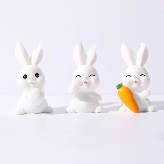 Bunny Figurine de lapin Scène de neige Micro aménagement paysager Miniature