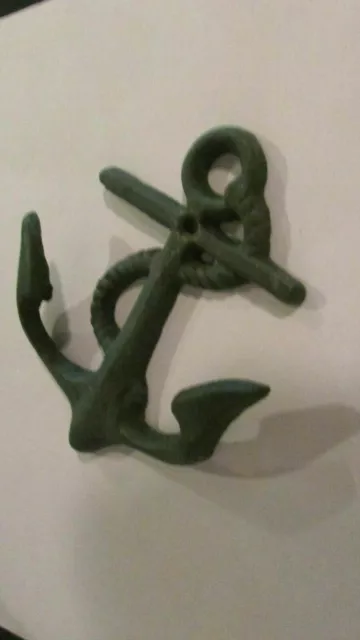 Vintage Cast Iron Nautical Anchor Towel, Coat Hooks, Hat Hook, Key Rack #3