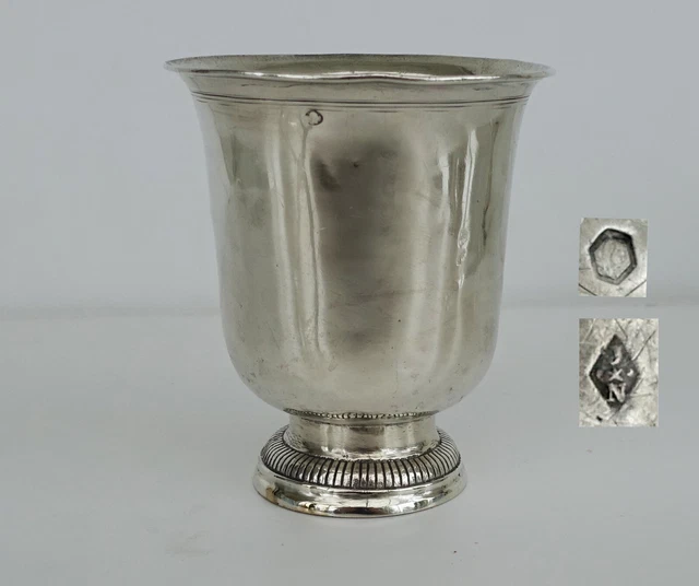 TIMBALE FORME TULIPE Argent Massif 1er Titre (950/1000) Orfèvre « J.N ...