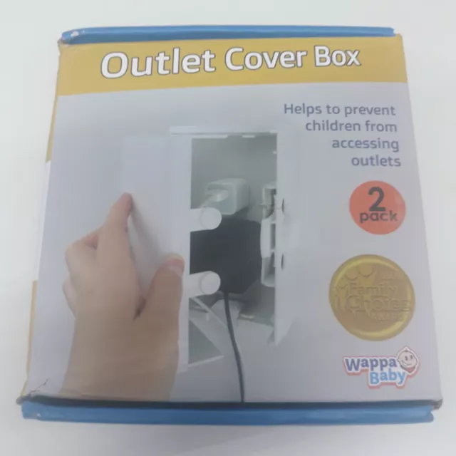 Wappa Baby Double Lock Safety Outlet Cover Box 2 Pack With Switch Plate Covers