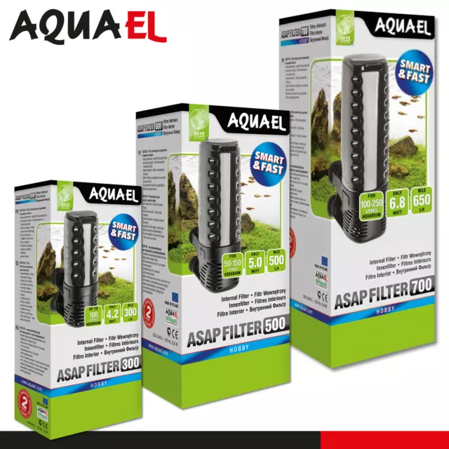 Aquael Filtre Asap 300, 500, 700 Intérieur Aquarium Soins D'Eau Poissons Saleté