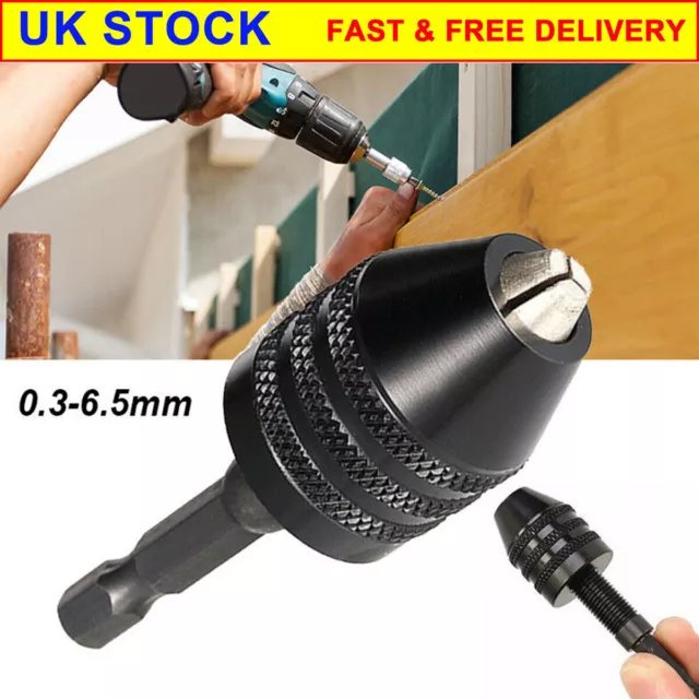 1/4" Hex Shank Drill Chuck Screwdriver Bit Adaptor 0.3 - 6.5mm For Impact Driver