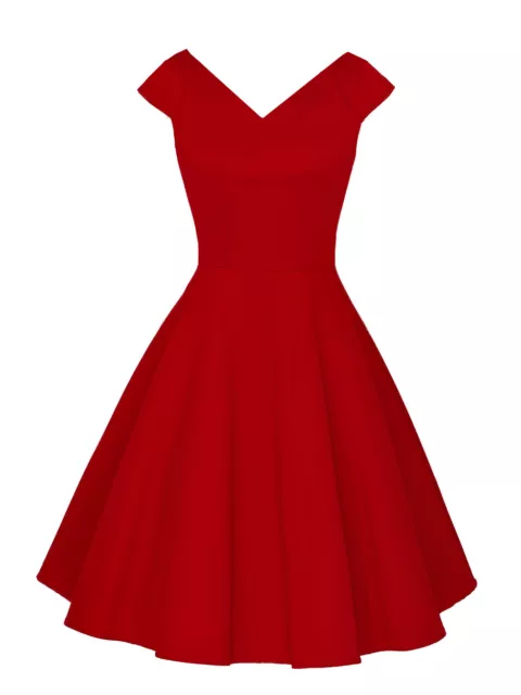 WOMEN S BRIGHT RED 1950 s Vintage Classy Style Formal Evening Prom