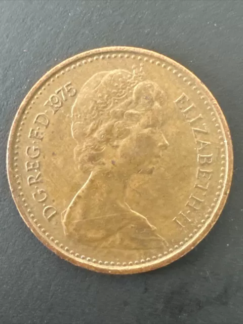 1975 UK / GB - 1/2p / Half Penny Copper Coin - Queen Elizabeth II