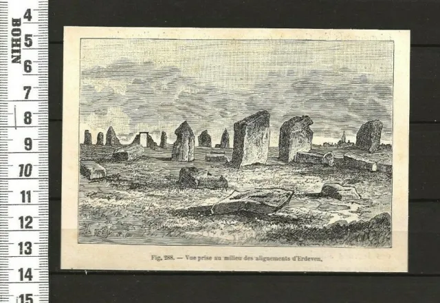G152 / Engraving 1887 / View Taken In The Middle Of The Erdeven Alignments