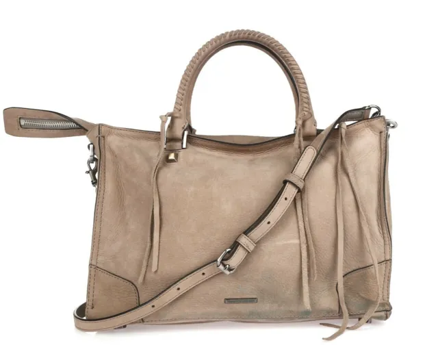 Rebecca Minkoff Sandstone 129947 Regan Nubuck leather satchel tote bag $345
