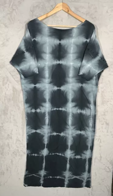 Mary Meyer Midi Dress Womens Large Tie Dye Blue Short Sleeve