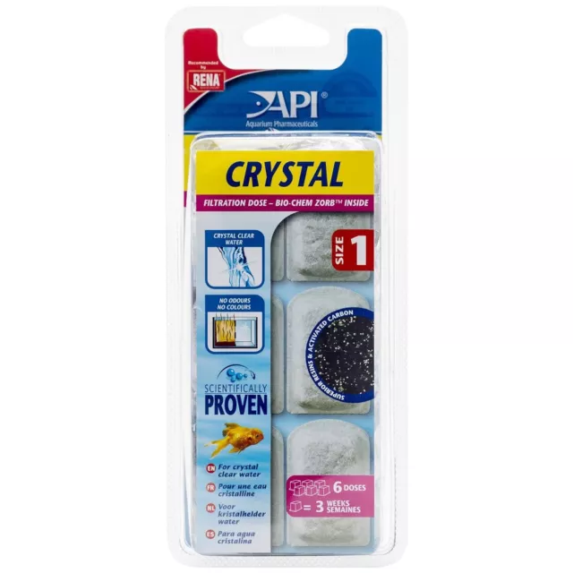 6 x API Crystal Aquarium Filtration Media Cartridges Size 1 for SuperClean 40