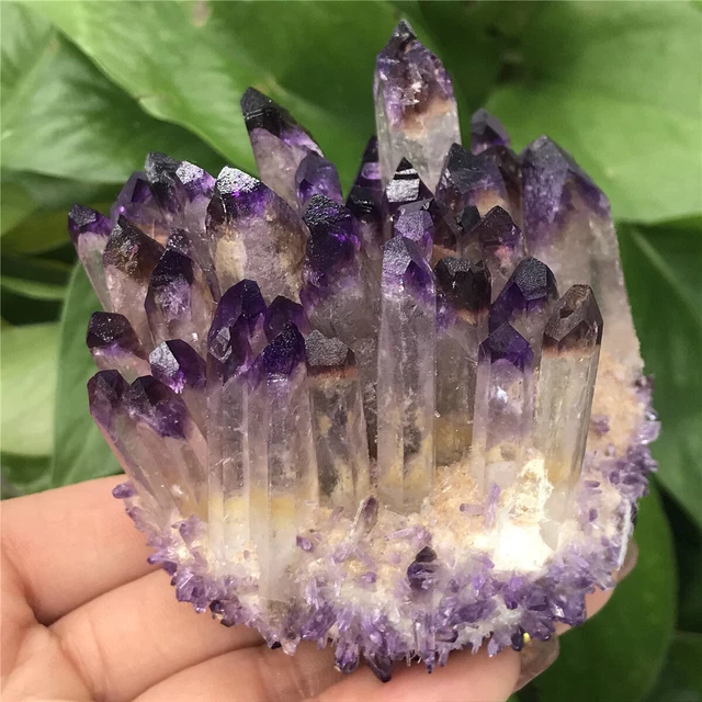 300g New Find Purple Phantom Quartz Crystal Cluster Mineral Specimen Healing