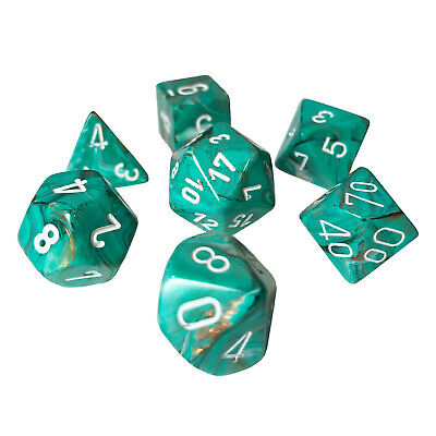CHESSEX festosa Fragole Con Bianco poliedrico Set 7 Dadi 27546 Nuovo-Free Borsa 
