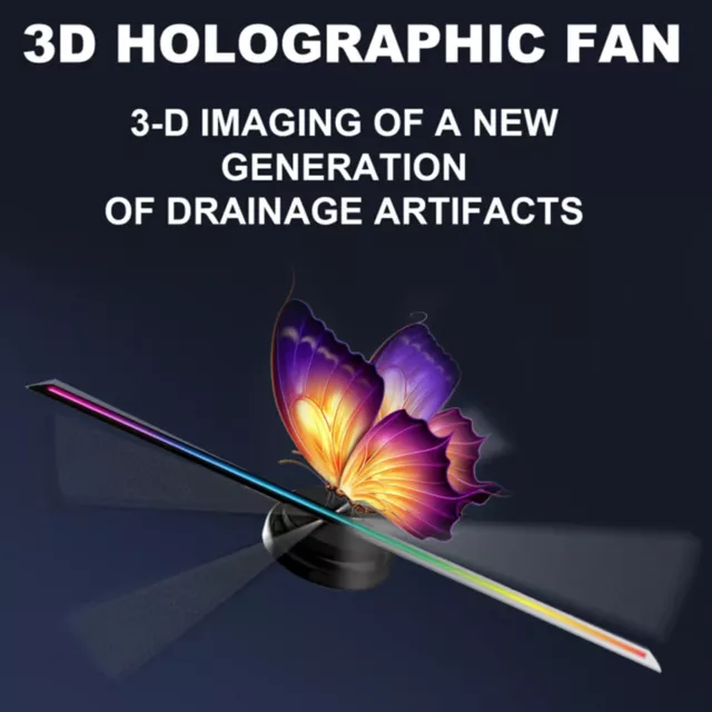 3D Holographic Fan Hologram Fan Projector 1080P LED Light RGB Sign Bar + Control