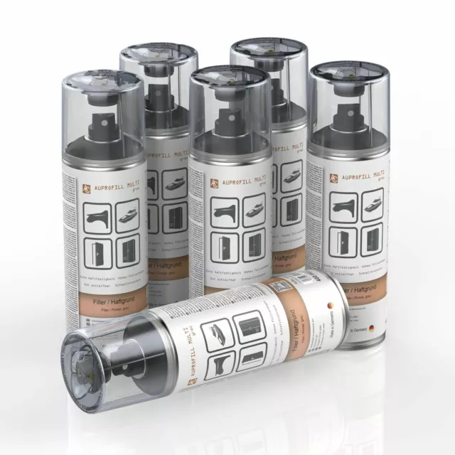 6x Auprofill Multi Relleno Spray Capa de Base Fondo Gris Rellenador Laca 400ml