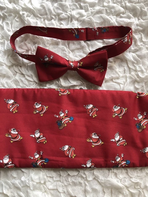 Lord West Accessories Christmas Santa Cummerbund With Matching Bowtie Adjustable