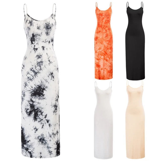 Abito slip donna avvolto in silhouette fianchi con cinturini spaghetti regolabili