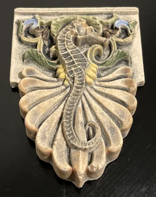 Seahorse Crest Arts & Crafts  Gothic  Ellison Pottery Tile 2