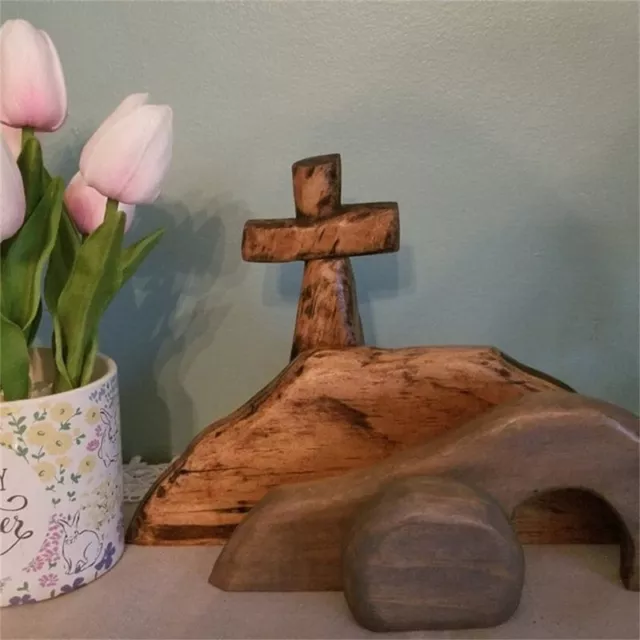 The Empty Tomb Easter Scene & Cross- Jesus Tomb Easter Wooden Tray Bundle Kits