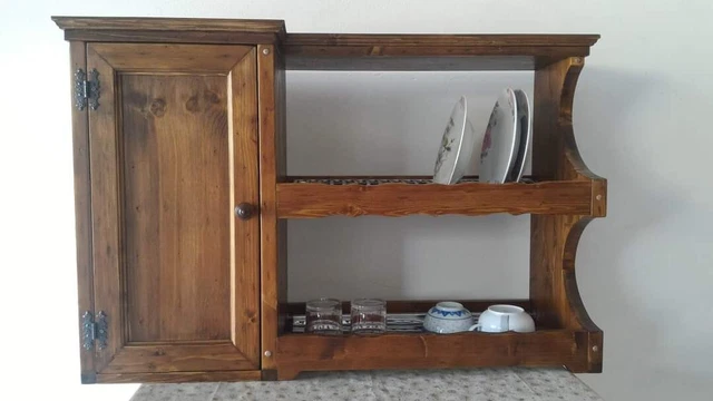 Scolapiatti in legno di bambù, scolapiatti per scolapiatti da cucina, organizer per piatti, ciotole, tazze, coperchi per pentole, libri