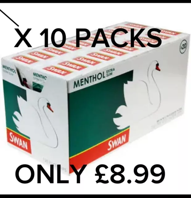 1200 x Swan Menthol Extra Slim Filter Tips 120s x 10 (1200 Tips - ONLY £8.99