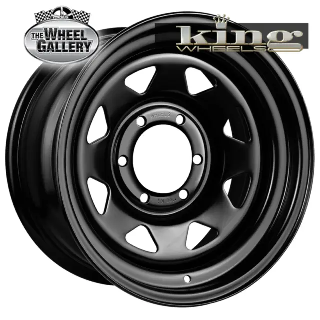 Set of  King Terra Black 16x8 5/165.1 -25N Satin Black Steel Wheels