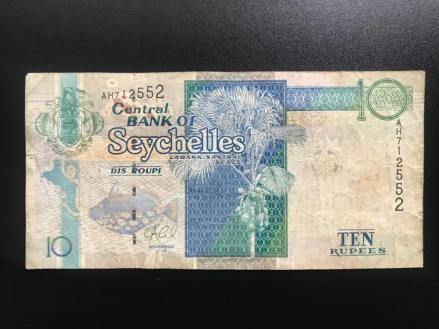 Seychelles 10 Rupees Banknote 2013 Circulated Paper Money Bank Bills p-36