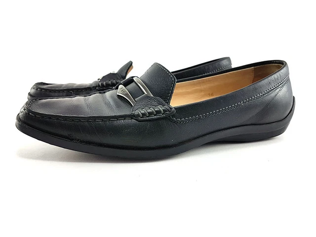 Tod's Cuir Noir Mocassins Mocassin Femmes Chaussure Taille US 6 Ue 36