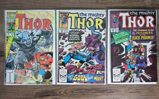 The Mighty Thor Comic Lot 3 Issue 376, 397, 398  Marvel Comics 1987/89