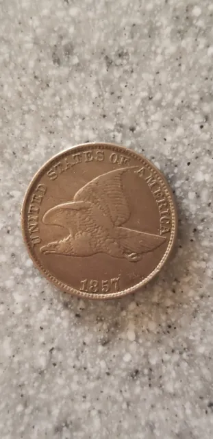 1857 Flying Eagle Cent Penny,  Circulated,  Nice Condition, Us Type Coin