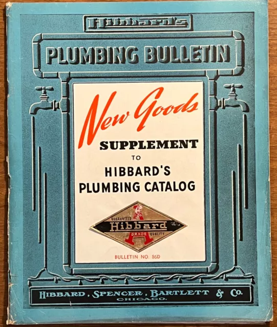 HSB Hibbard Spencer Bartlett Plumbing Bulletin 1941 VTG ORIG Catalog