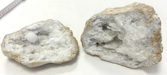 FM0351 Fipro Minerals Geode Quarz Kristall Druse Marokko Glücksgeode Paar 1253g