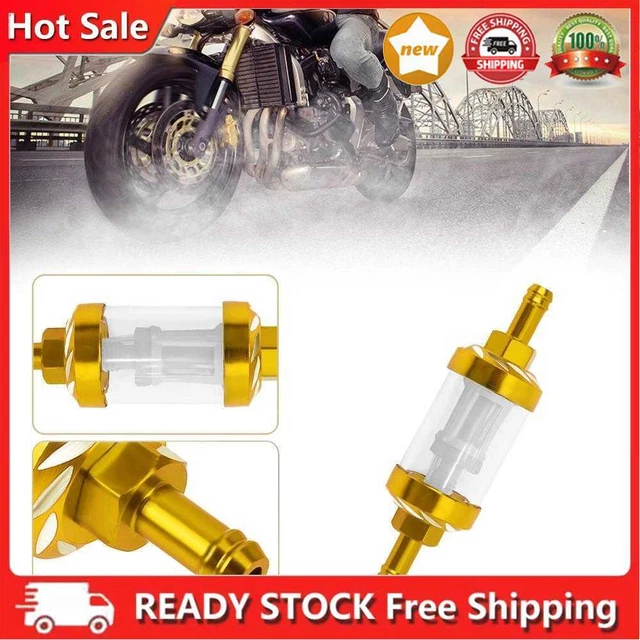 8mm CNC Aluminio Aleación Aceite Calefactor Filtro de Gas para ATV Dirt Pit Bike Motocross