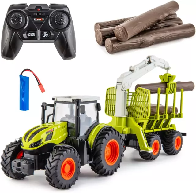 Ferngesteuerter Traktor Ferngesteuert, RC Traktor mit Anhänger Holzgreifer