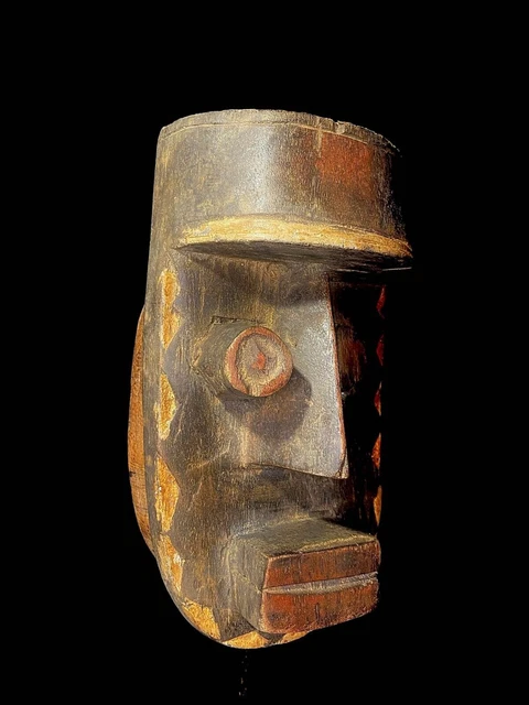 Maschera africana antica intagliata a mano in legno da parete decorazione...