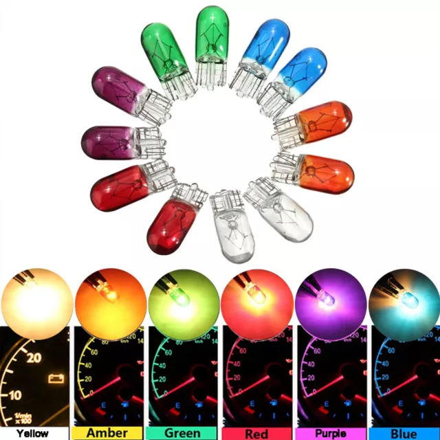 10 Pcs T10 Car Interior Dashboard Wedge Bulbs Plate Side Light Accessories