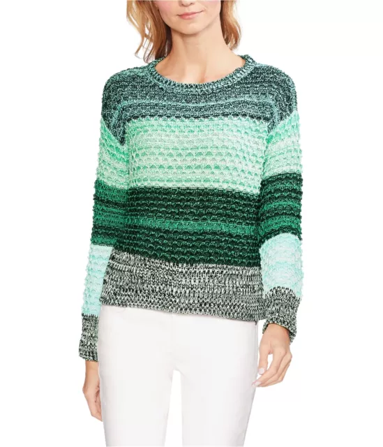 Vince Camuto Womens Striped Colorblock Pullover Sweater, Green, Large