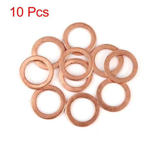 10pcs Copper Washer Flat Sealing Gasket Ring Spacer for Car 14 x 20 x 1.5mm