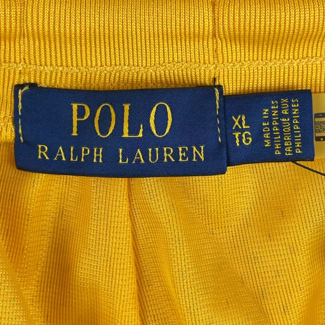 POLO RALPH LAUREN Shorts Men XL Yellow Polo Track Team 067 Mesh Pockets ...