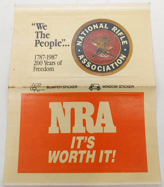 VINTAGE 1987 NRA National Rifle Association Window Decal & Bumper
