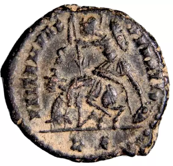 VERY RARE NONE ONLINE For Mintmark Constantius Gallus Spearing Rome Roman Coin