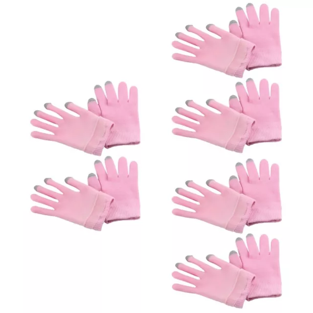 6 Pairs Rosa Elasthan Feuchtigkeitsspendende Handschuhe Fräulein