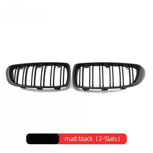 Car Double Line Matte Black Front Center Grille For 2013-19 BMW 4 Series F32 F33