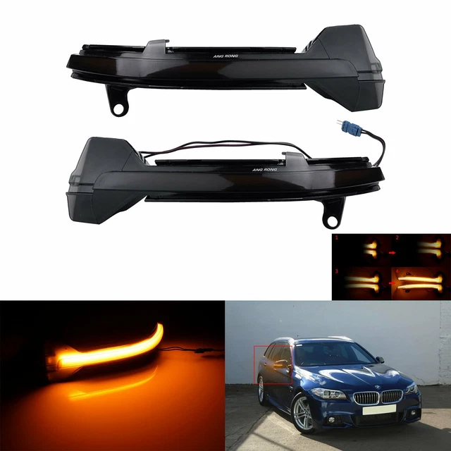 Clignotant Dynamique Pour Série 5 6 7 F10 F11 F07 F06 F12 F13 F01 Rétroviseur Indicateur Clignotant Répéteur Clignotant Rétroviseur(Blue-Yellow